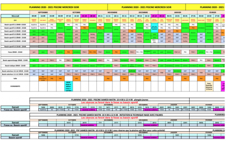 Planning saison 2020-2021