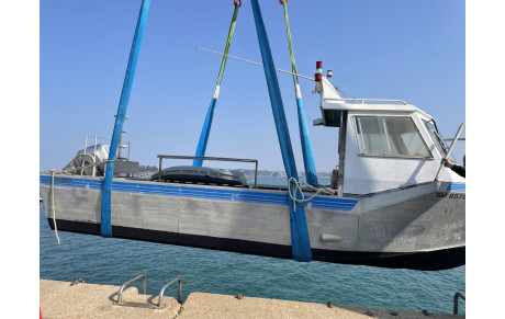 Remise à l'eau du bateau